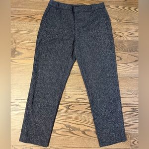 Zara Basic Collection - size 6, crop ankle, blue/grey tweed like material look